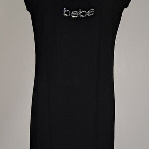 Bebe Black Top with Crystal Embellishments